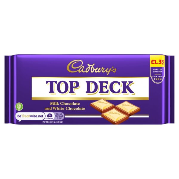 CADBURY Barre de chocolat Top Deck 95g