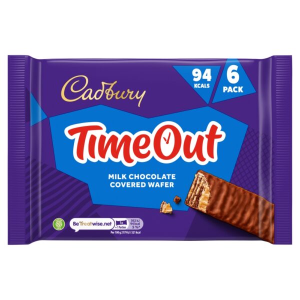 CADBURY Lot de 6 barres TIME OUT 108g