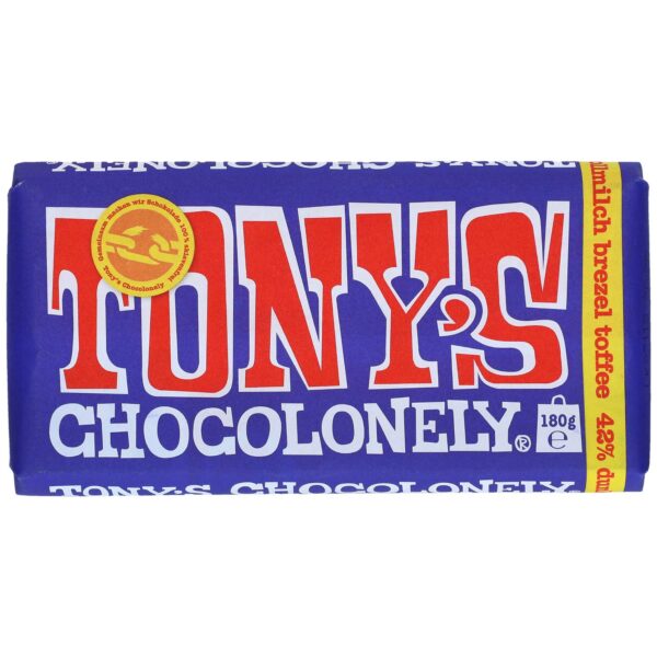 TONY'S Tablette chocolat lait bretzel caramel 180g