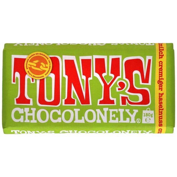 TONY'S Tablette Chocolat lait avec crème de noisettes et morceaux de biscuit 180g