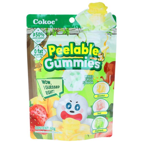 COKOC Peelable gummies mixed fruits Bonbons pelables 60g